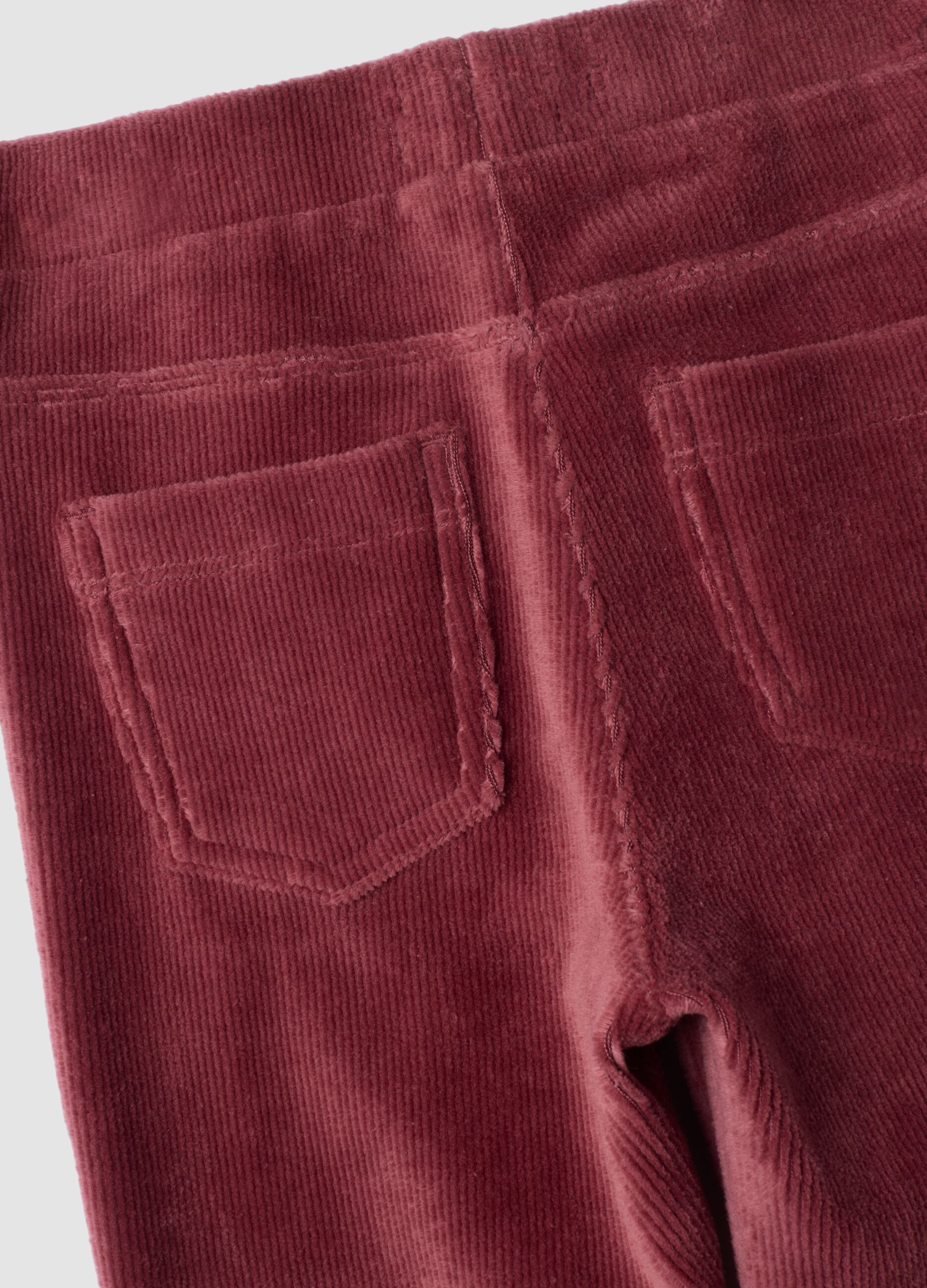Brown flared stretch cotton trousers