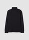 T-shirt nera in puro cotone con dolcevita_0