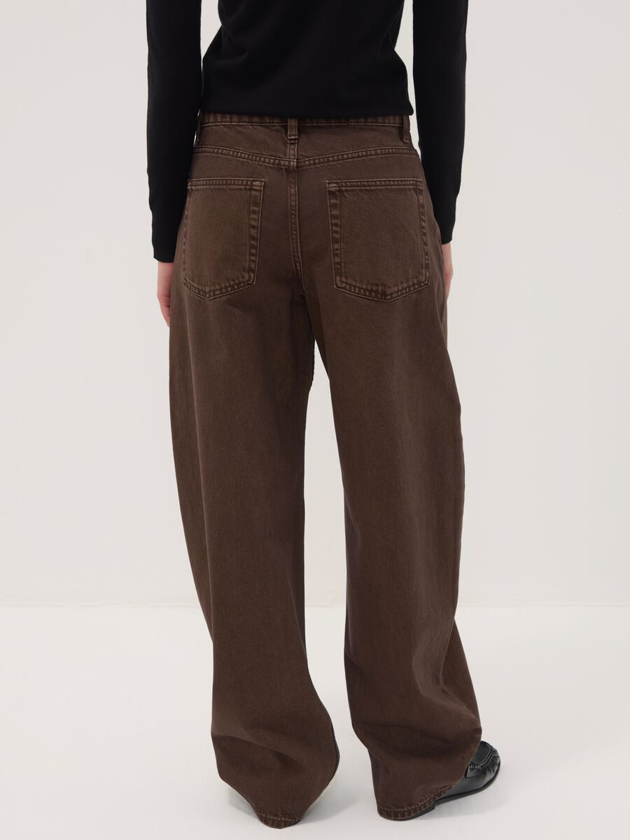 Brown pure cotton barrel-fit jeans_2
