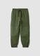 Green cotton-blend joggers with drawstring waist_0