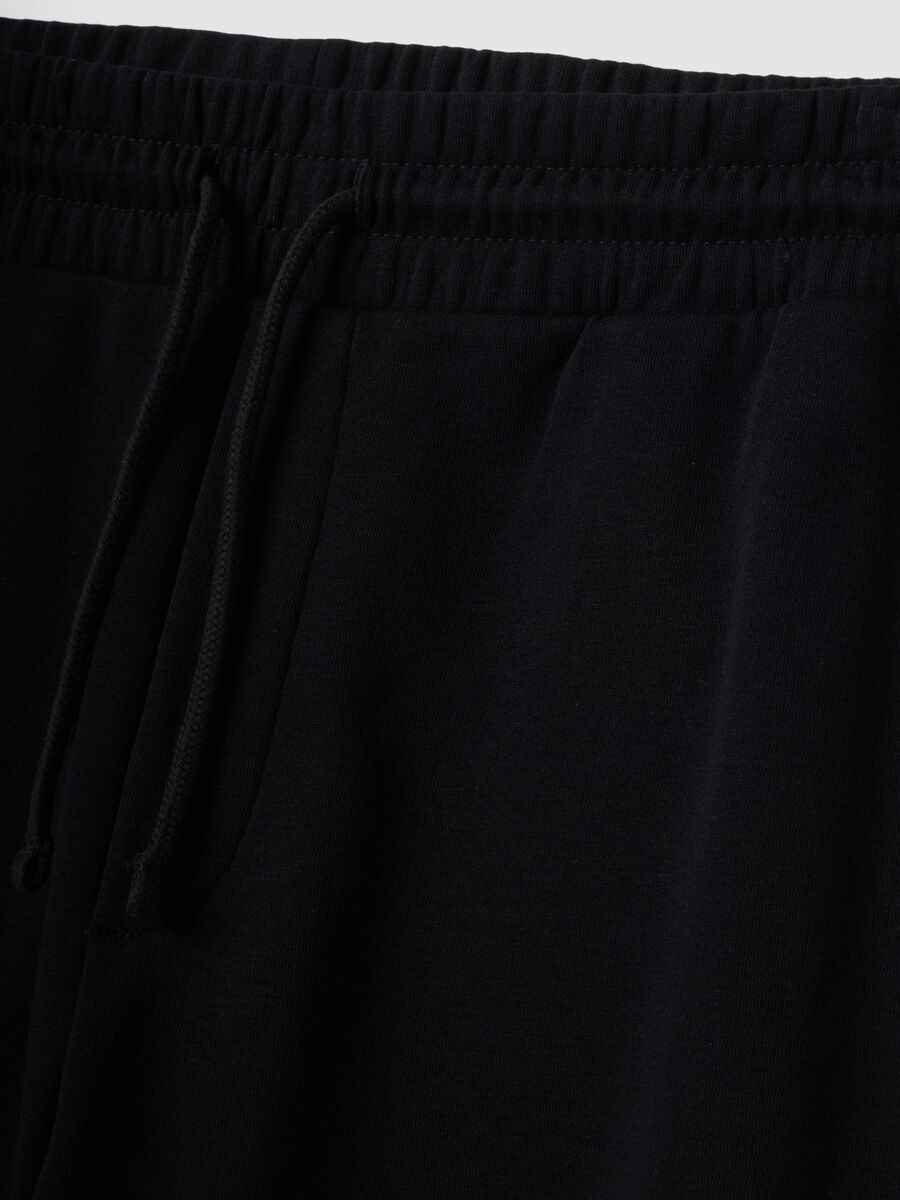Black cotton-blend joggers, regular fit_5