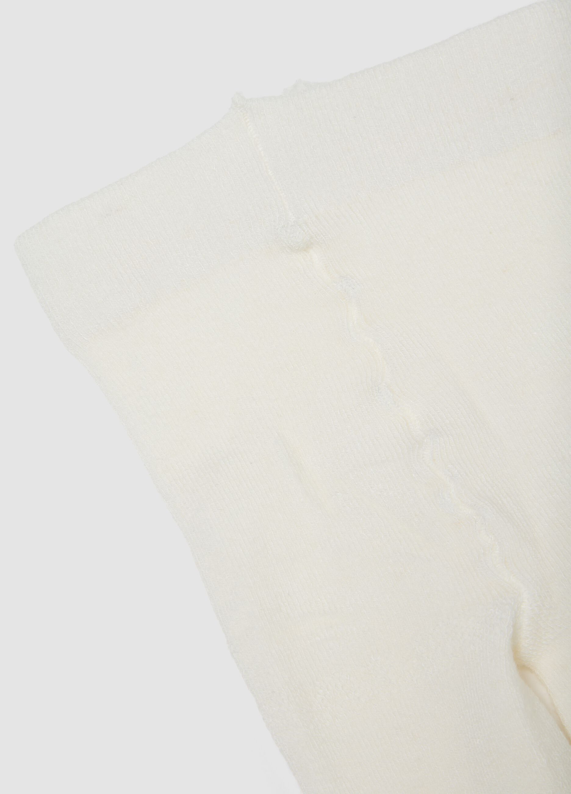 White stretch viscose and cashmere baby tights
