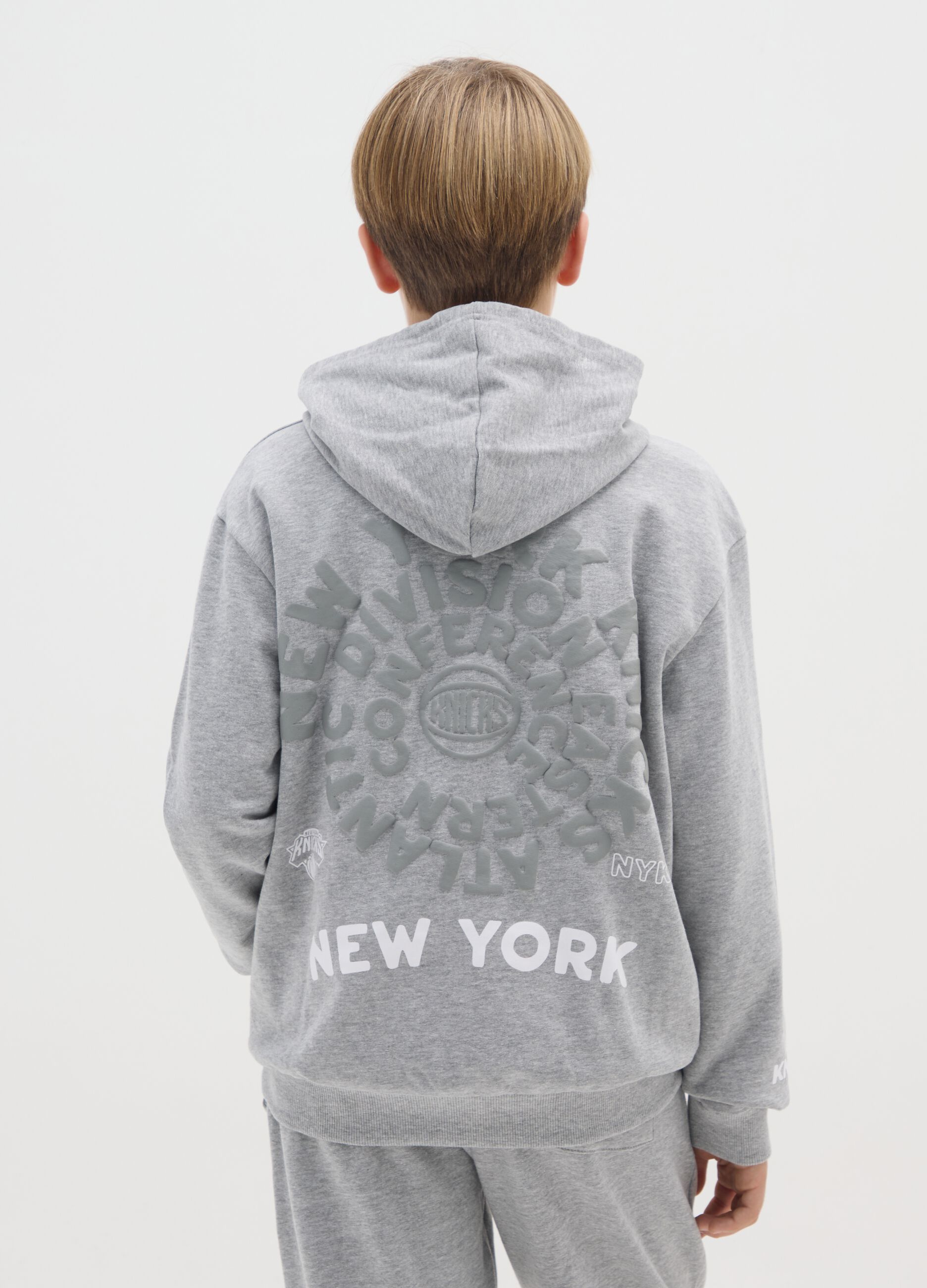 Grey Knicks print pure cotton boys' sweatshirt