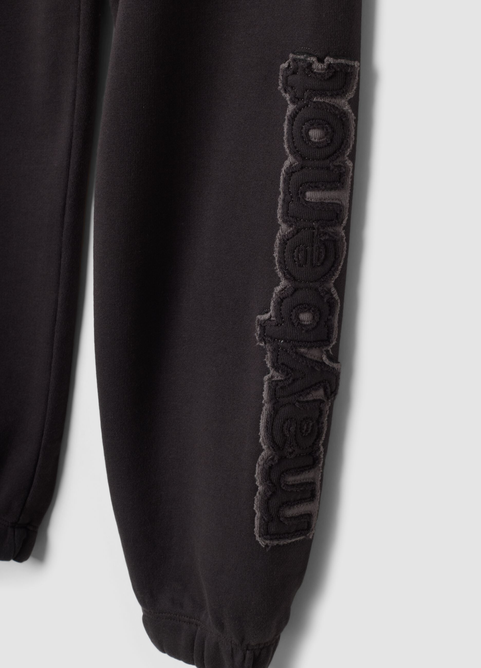 Pantaloni jogger grigi in puro cotone fleece comfort fit