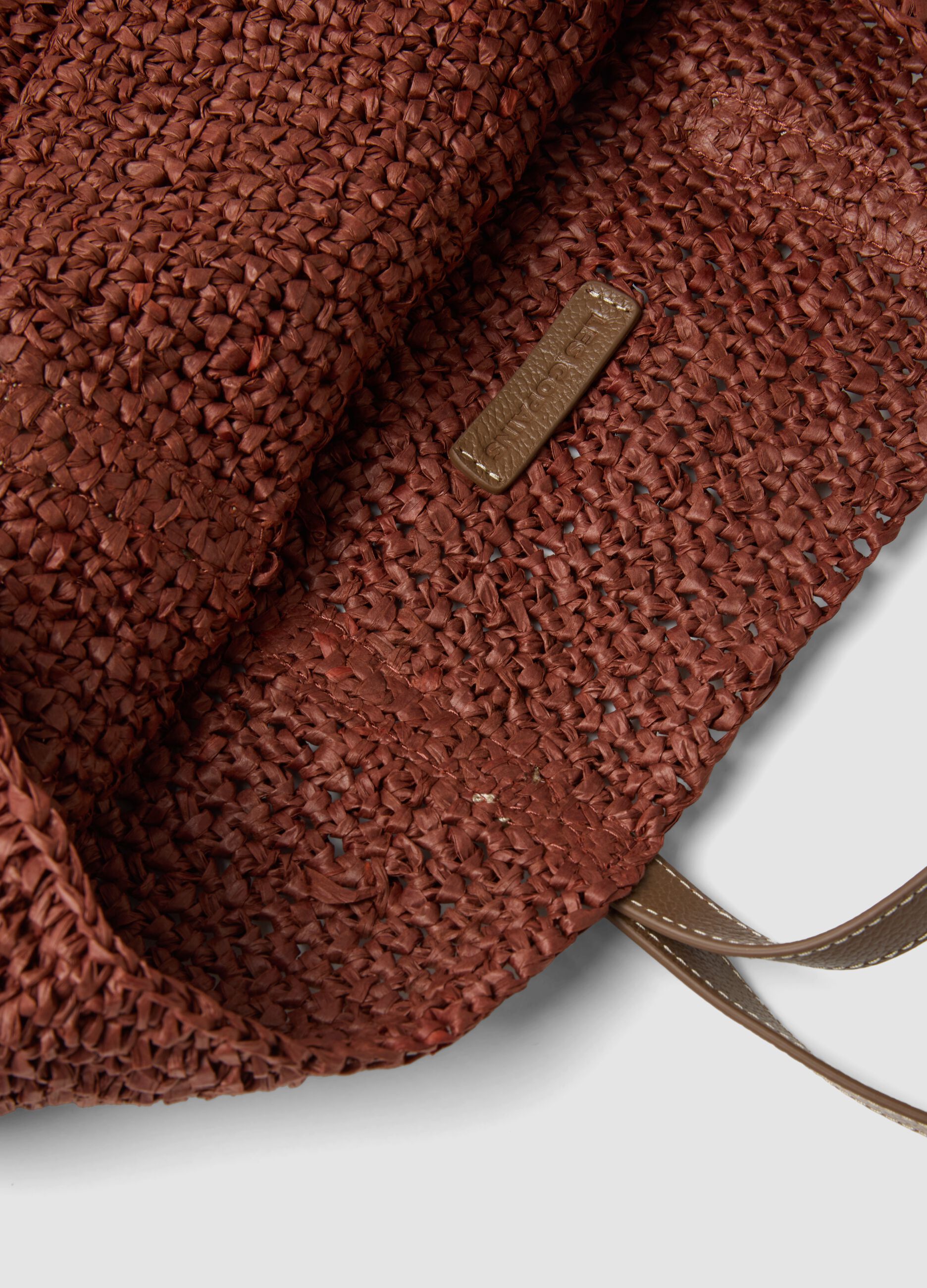 Brown pure paper-fabric shopper bag