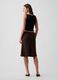 Brown midi skirt in pure viscose with animal print_1