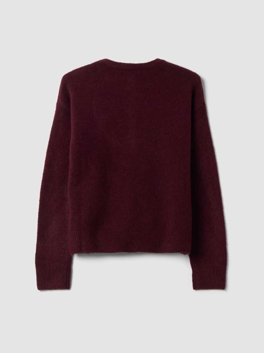 Red stretch wool crew-neck jumper, regular fit_6