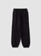 Pantaloni jogger neri in puro cotone con fondo elastico_1