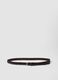 Dark brown braided belt with metal buckle_0