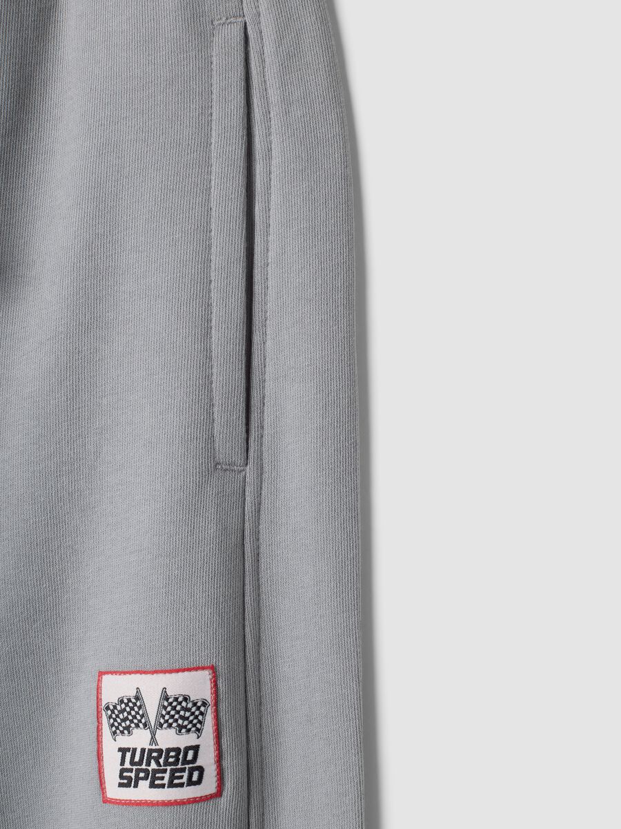Grey pure cotton joggers with elasticated cuffs_3