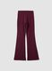 Leggings viola prugna flare in cotone elasticizzato_1