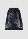 Black cotton-blend hoodie with print, regular fit_1