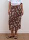 Brown midi skirt in pure viscose with embroidered motif_1