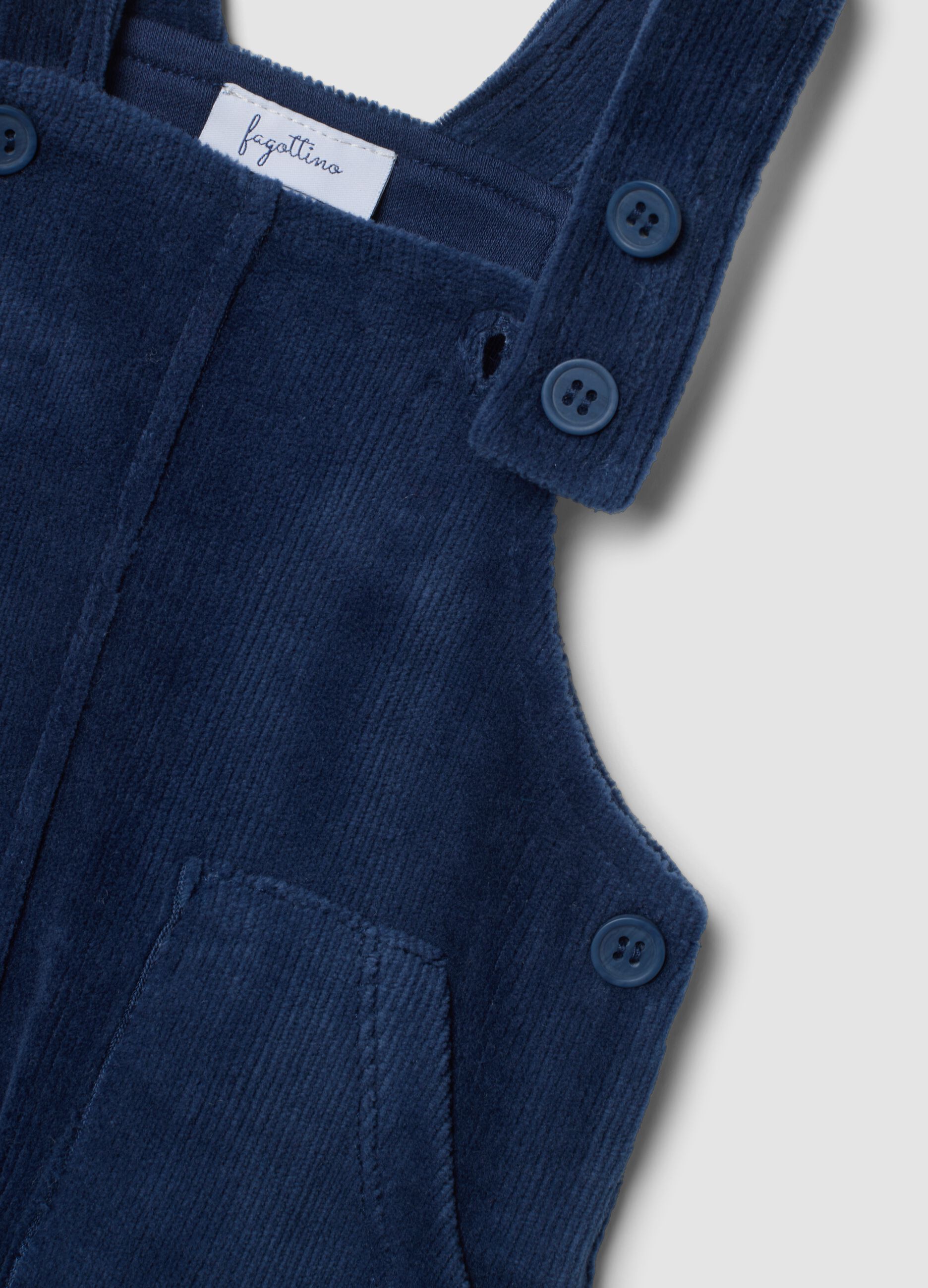 Completo blu in misto cotone organico due pezzi