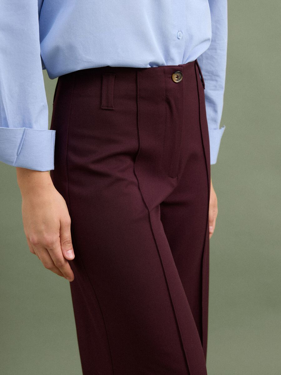 Purple wide-leg chino trousers in stretch viscose_3