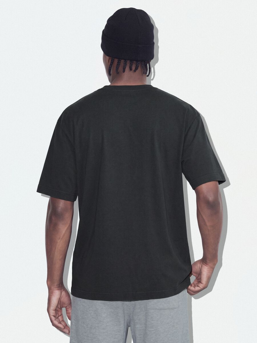 Grey cropped pure cotton T-shirt with "The Exorcist" print, regular fit_3
