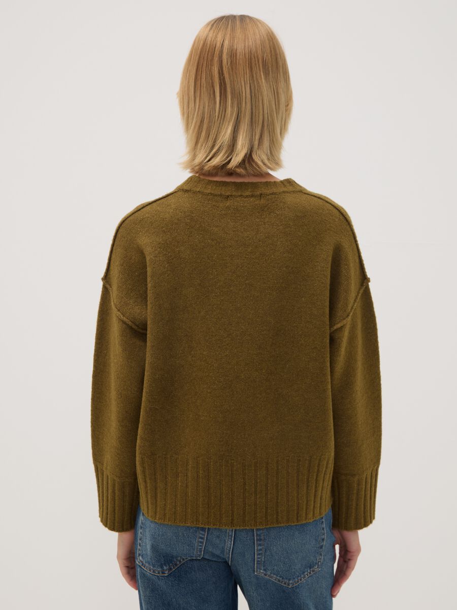 Green stretch-fabric oversized top_3