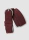 Red genuine leather belt with oval buckle_2