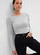 T-shirt in cotton and modal with boat neck_0
