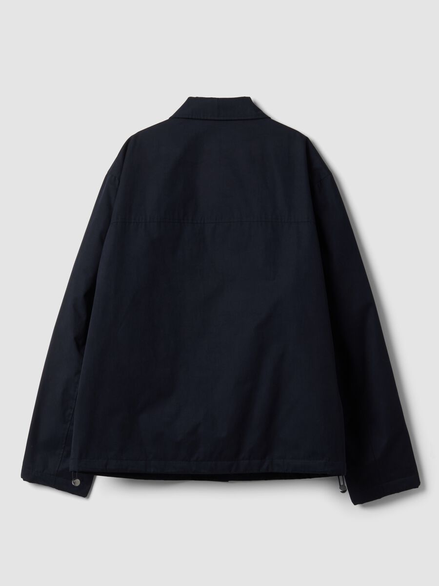 Blue padded cotton-blend jacket with zip_6
