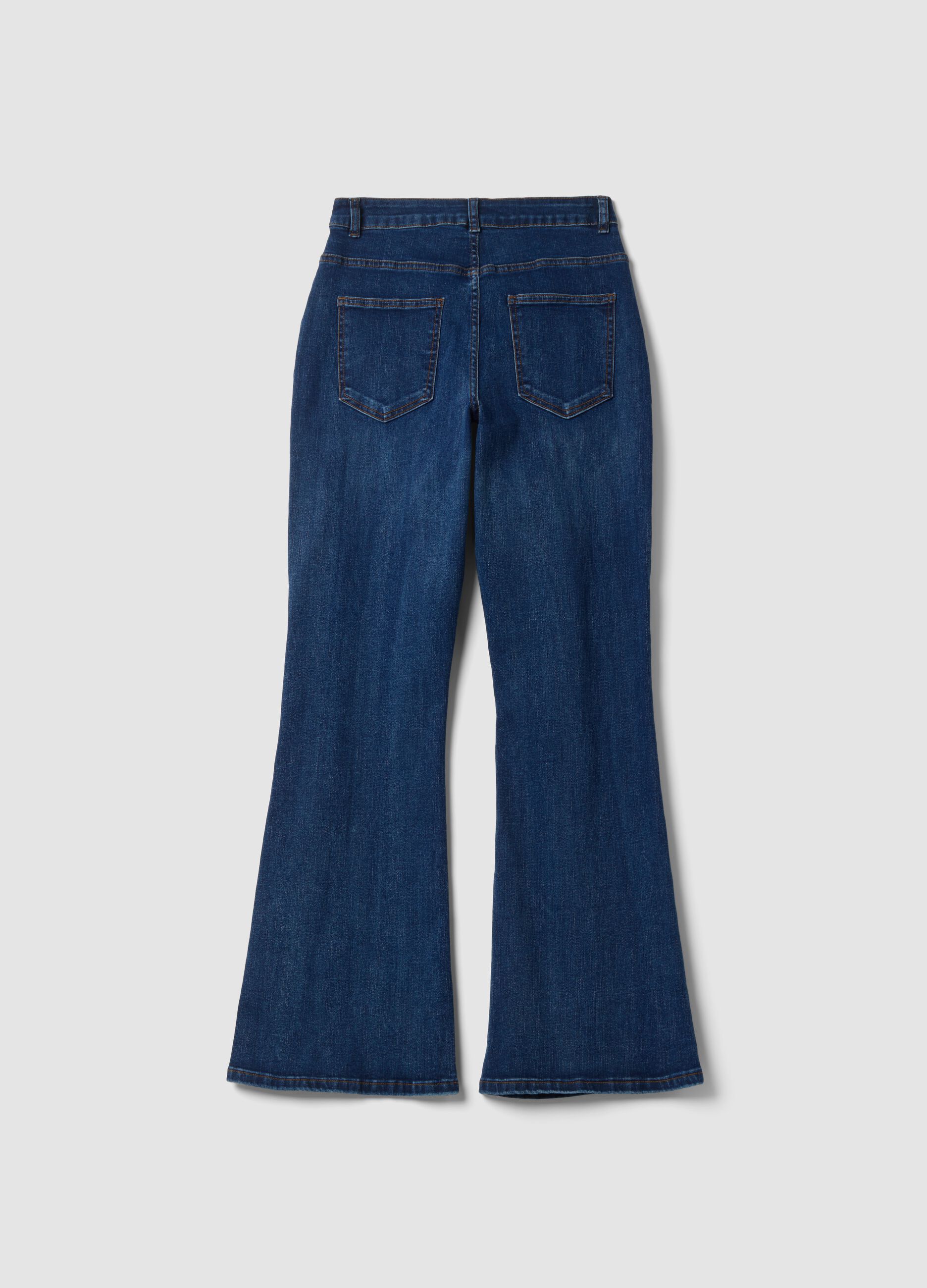 Regular-fit stretch cotton denim jeans