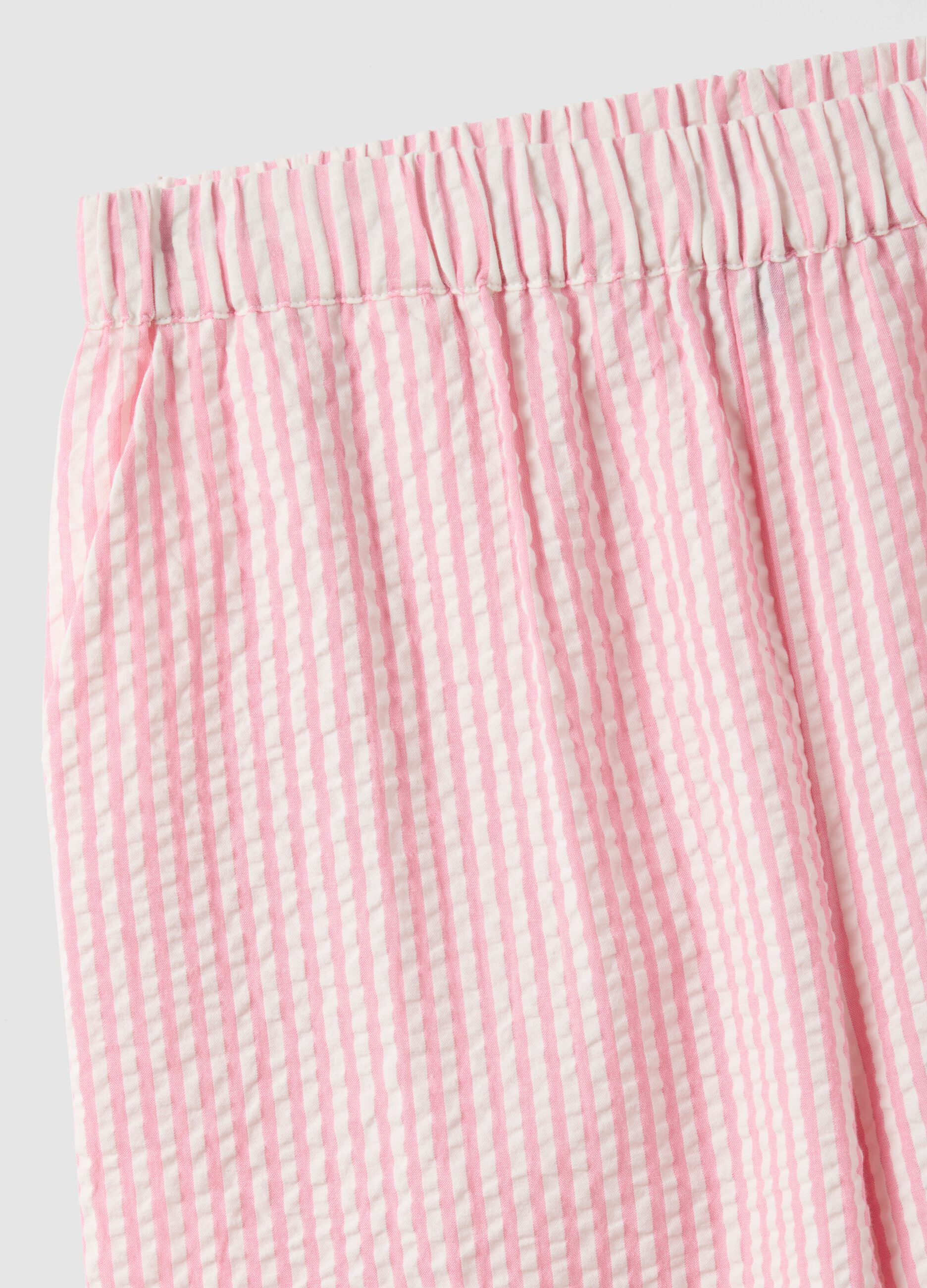 Multicoloured striped pure cotton pyjama trousers in regular fit