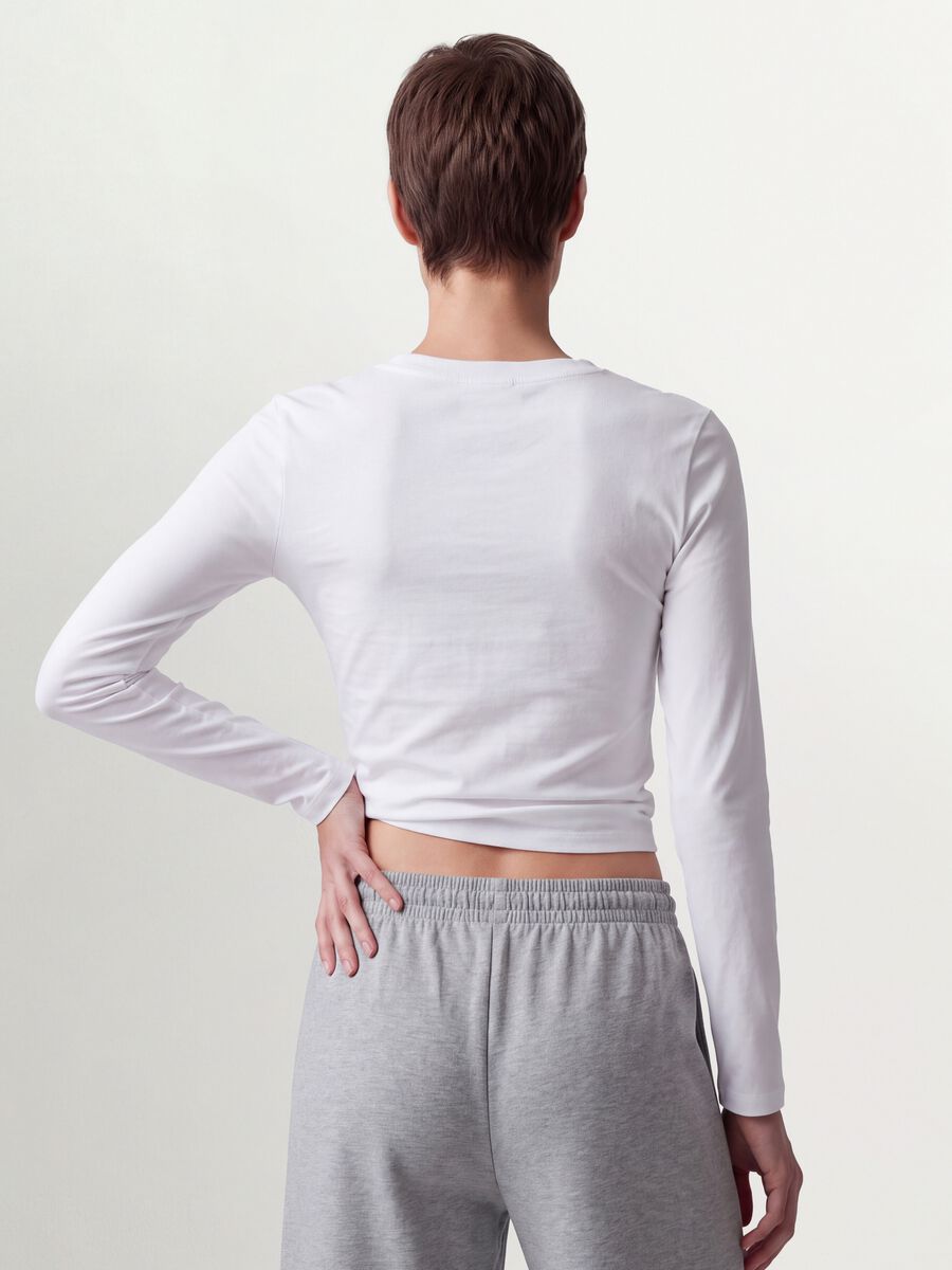White long-sleeve pure cotton jersey T-shirt, regular fit_3