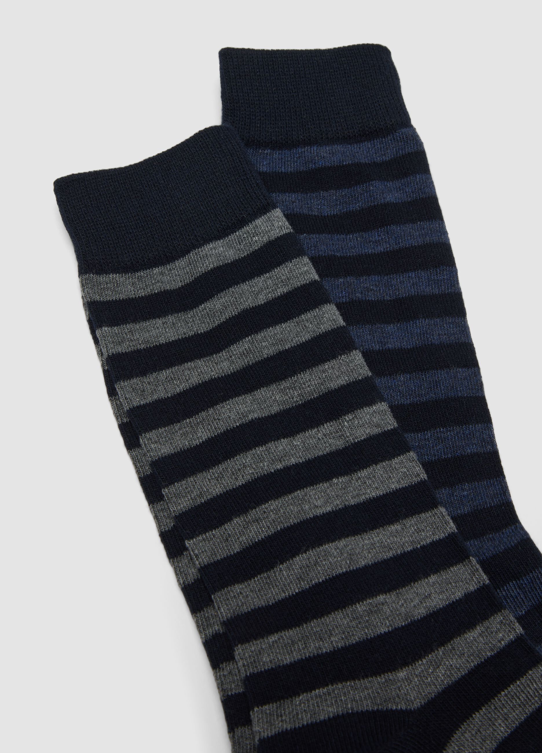 3-pack of blue organic stretch cotton mid-calf socks