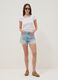 Light blue pure cotton denim shorts_0