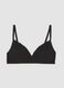 Black padded stretch organic cotton bra_0