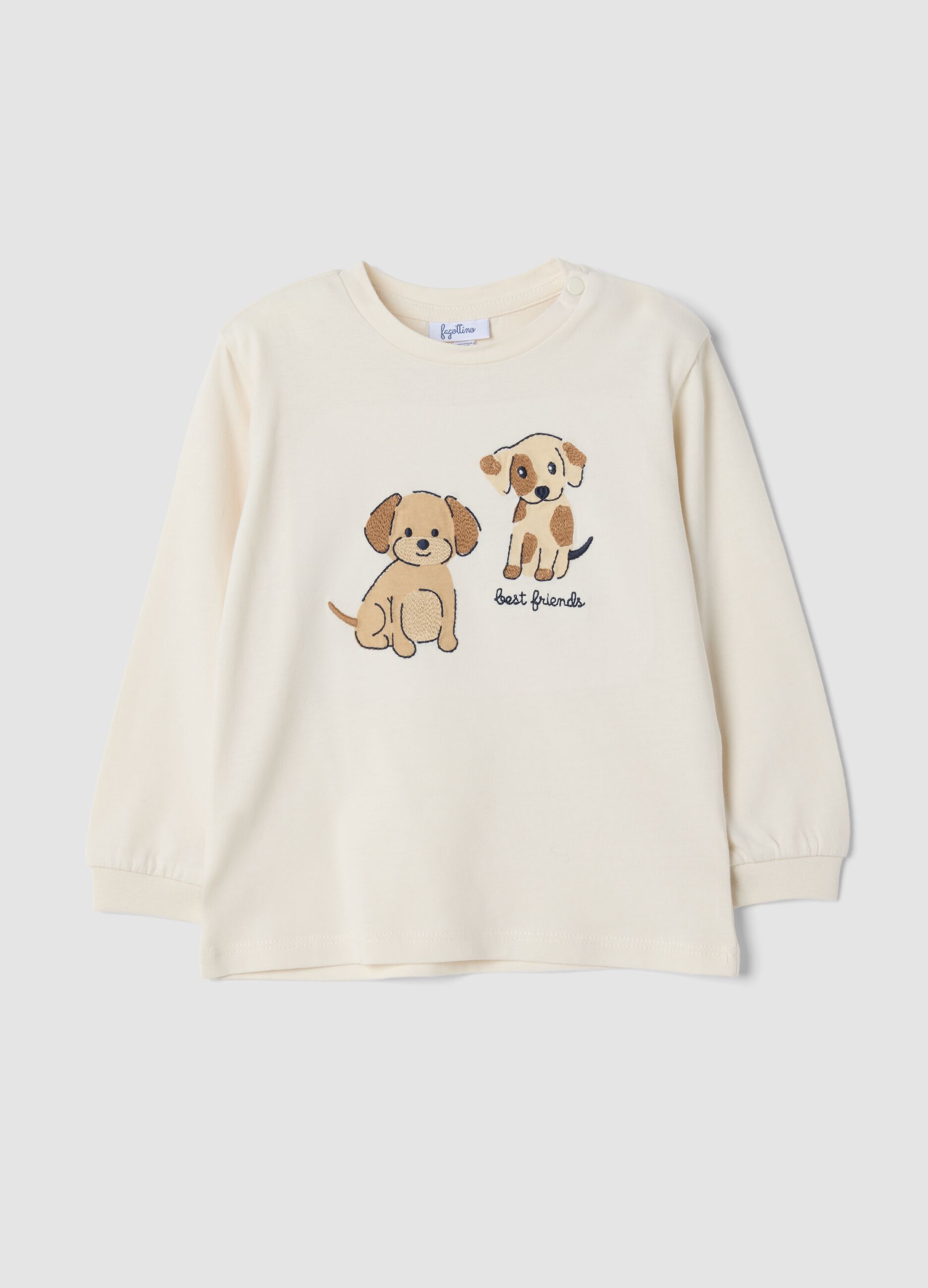 White crew-neck T-shirt in pure organic cotton