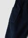 Pantaloni cargo blu a coste in puro cotone con vita elasticizzata_3