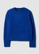 Maglia blu royal girocollo in lana elasticizzata_0