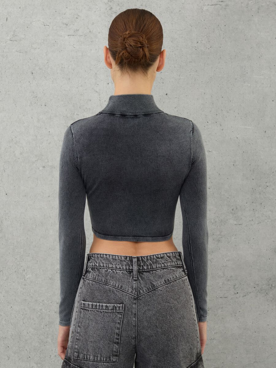High Neck Knit Top Vintage Grey_1