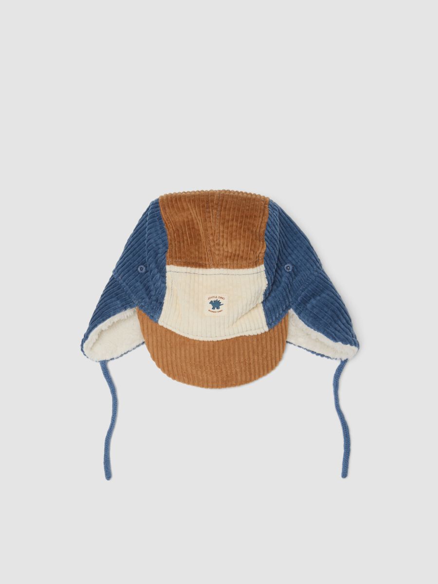 Multicolour pure cotton hat with ear flaps_0