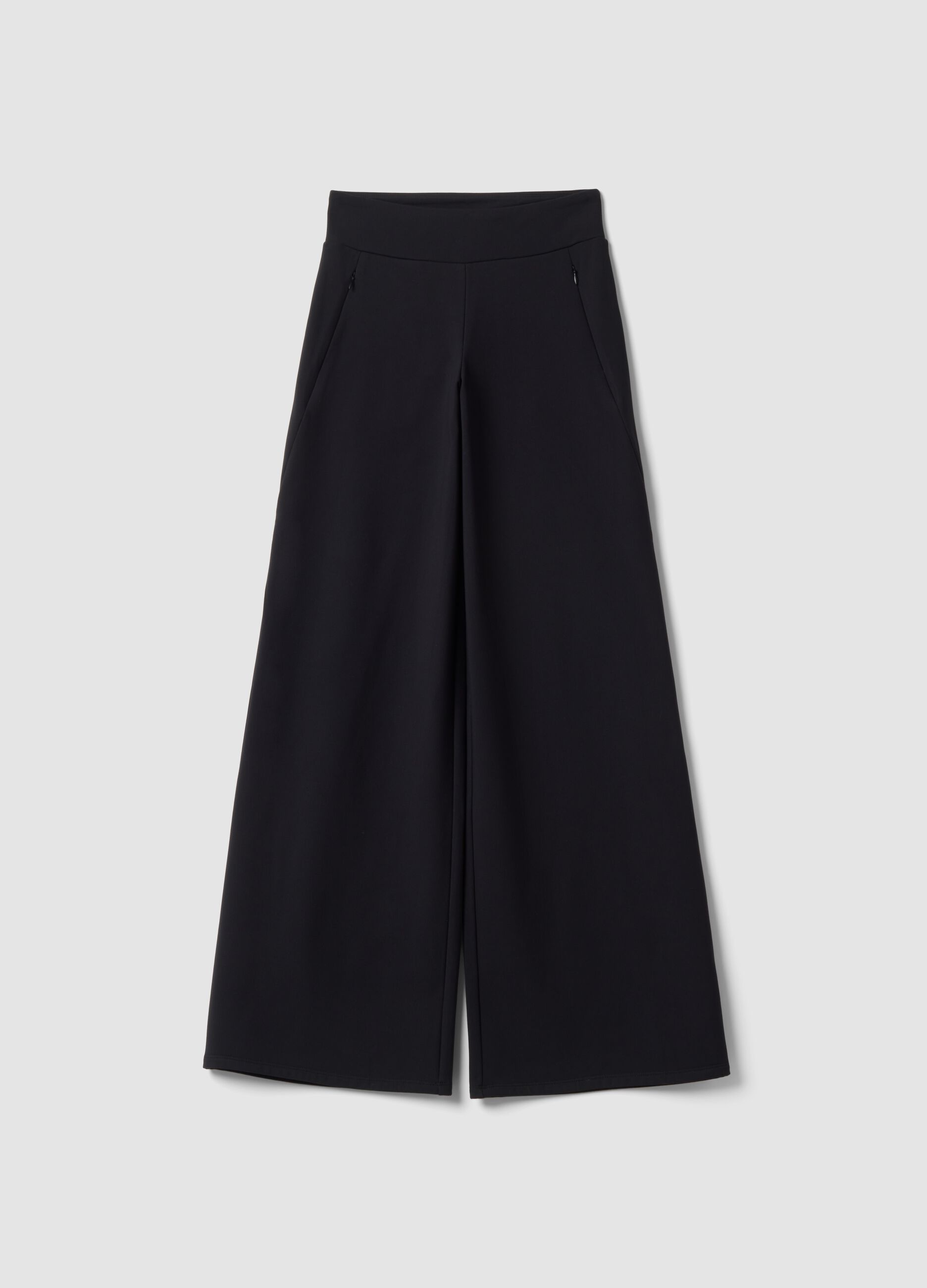 Black wide-leg stretch trousers ALTAVIA STUDIO