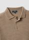Beige long-sleeved ribbed knit polo shirt_1