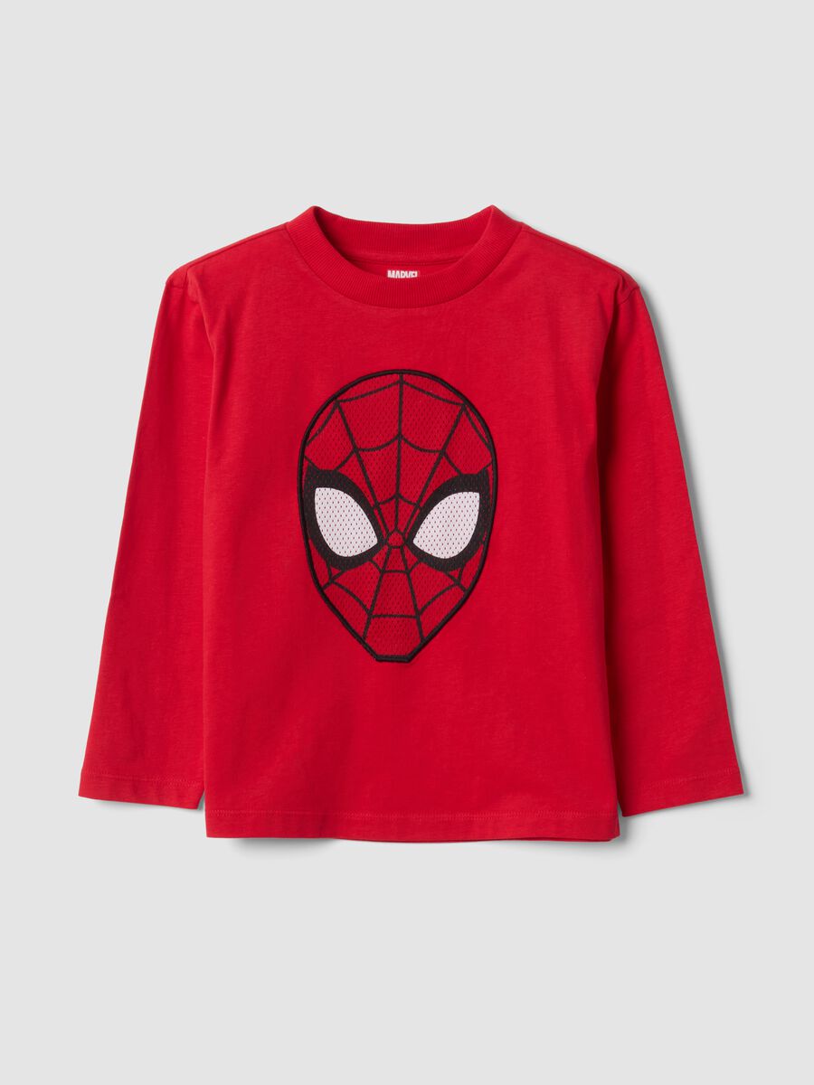 Red pure cotton T-shirt with MARVEL Spider-Man print_0