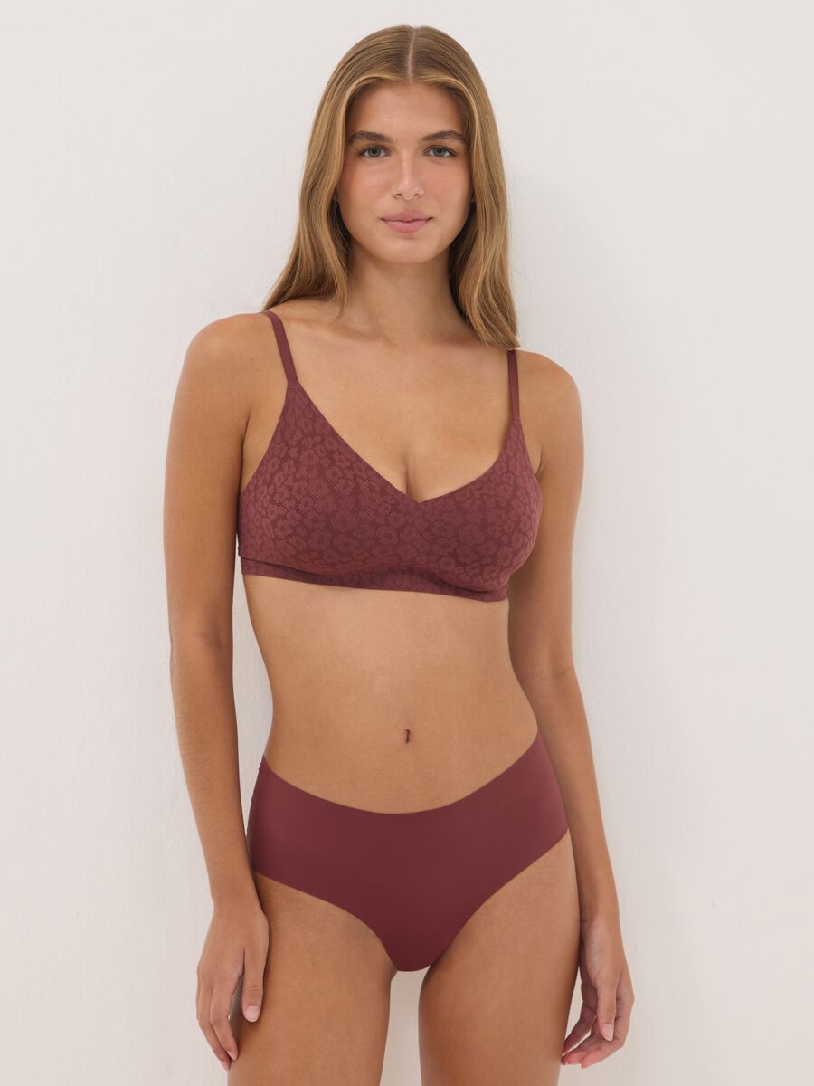 Red lace stretch-fabric bralette bra_1