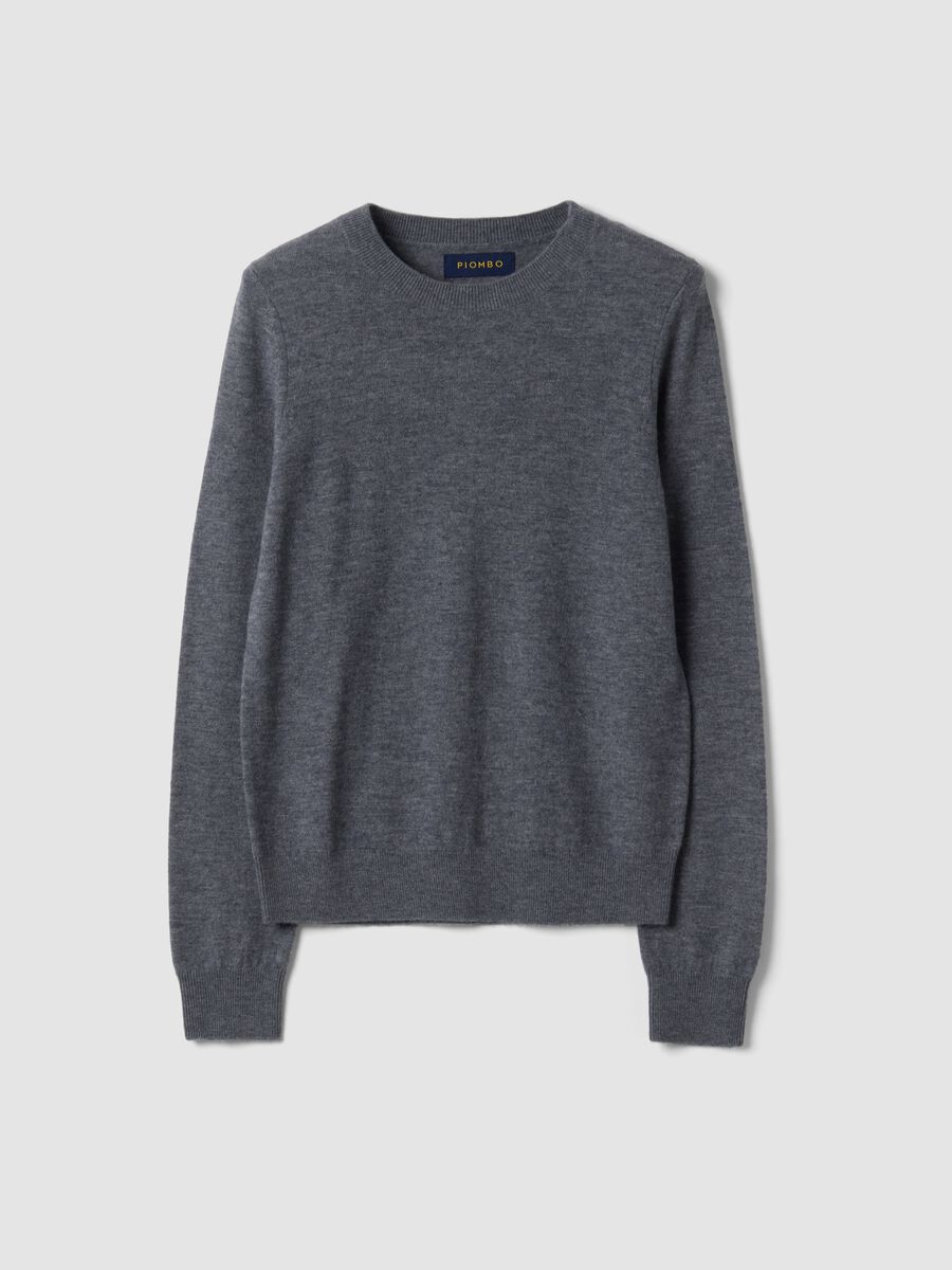 Grey pure wool crew-neck jumper_0