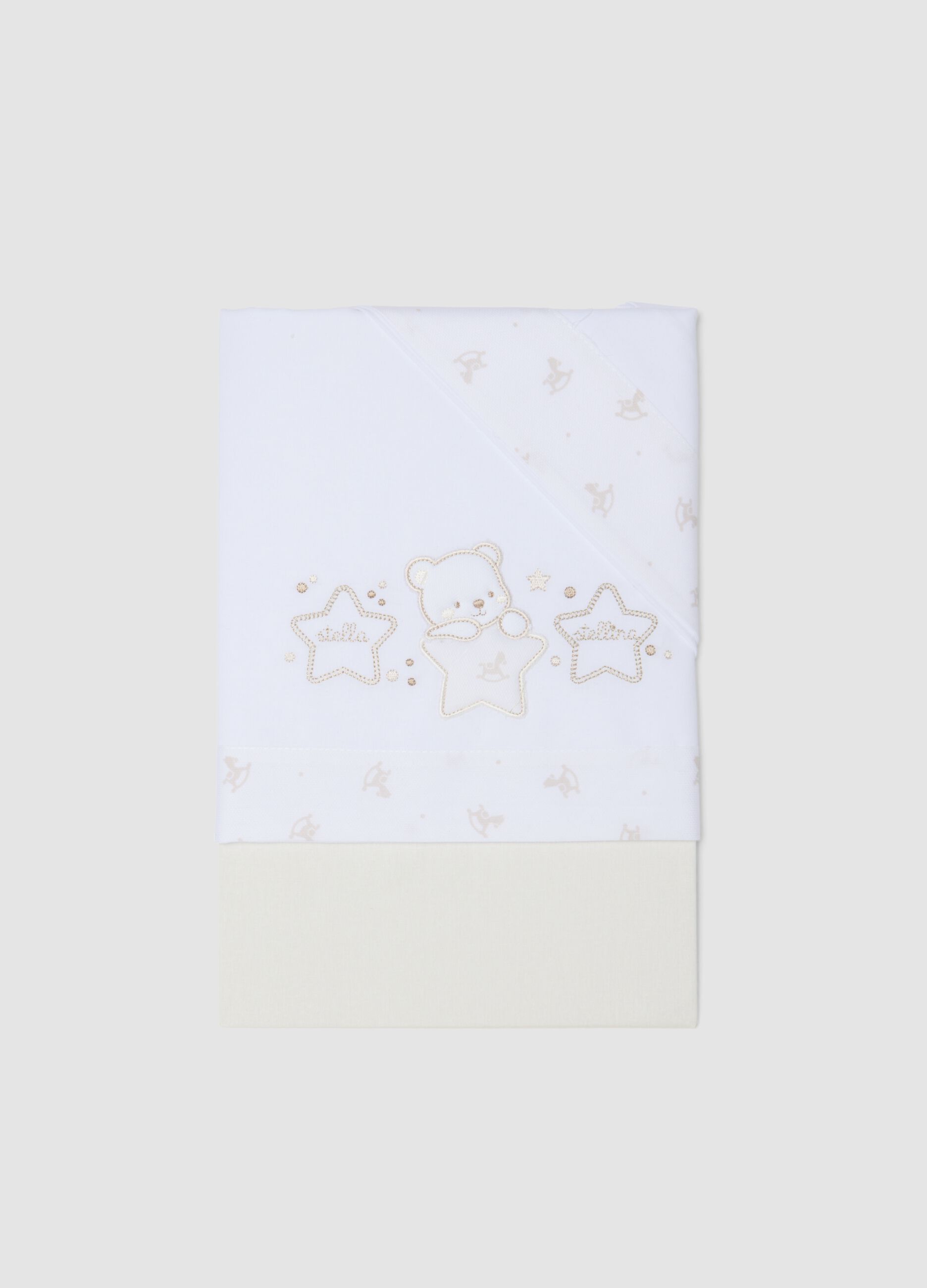 White pure cotton baby sheet with embroidery