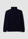 Navy blue cable-knit wool-blend regular-fit roll-neck jumper_6