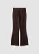 Brown Flared Formal Trousers in Stretch Viscose_2