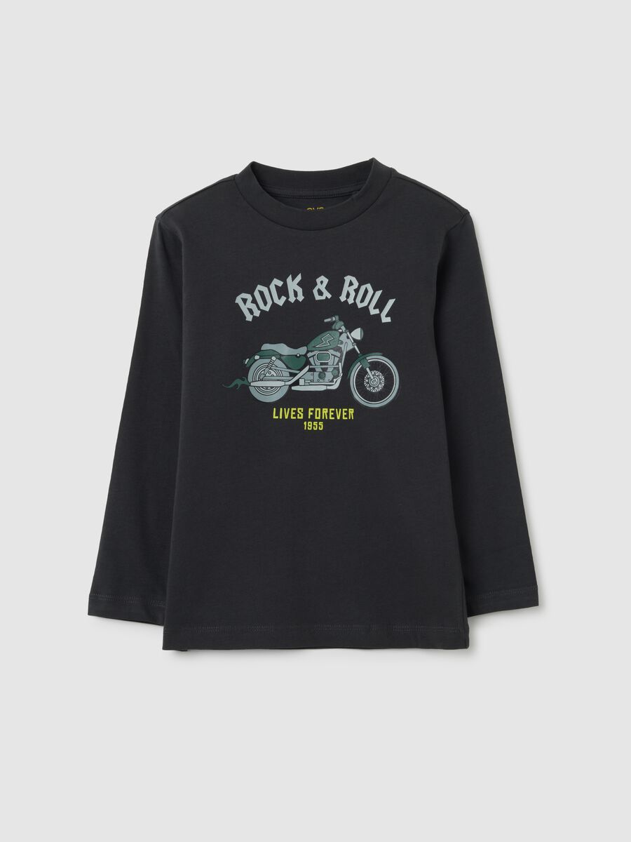 Children's black pure cotton regular fit top_0
