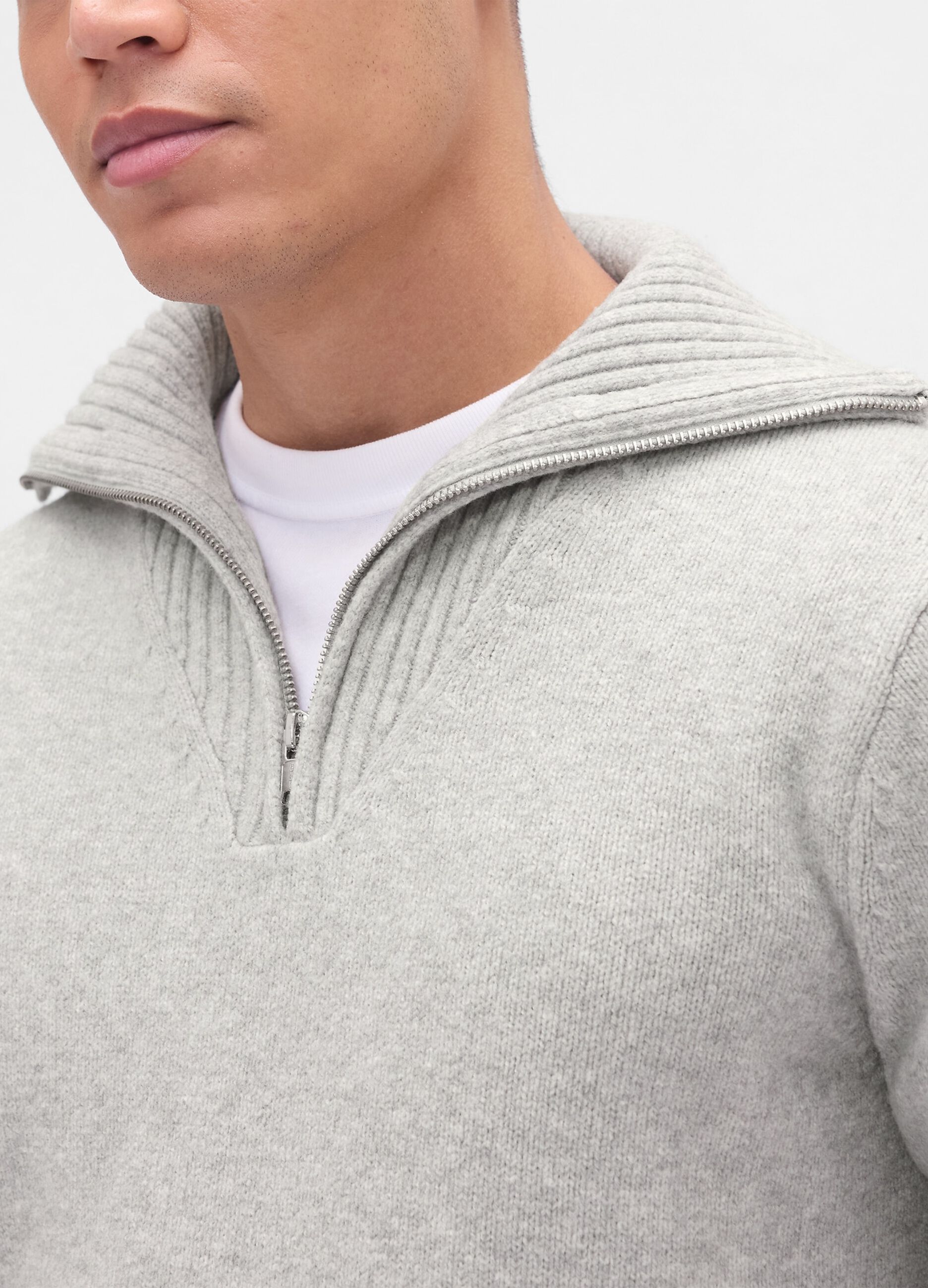 Grey zip-up jumper