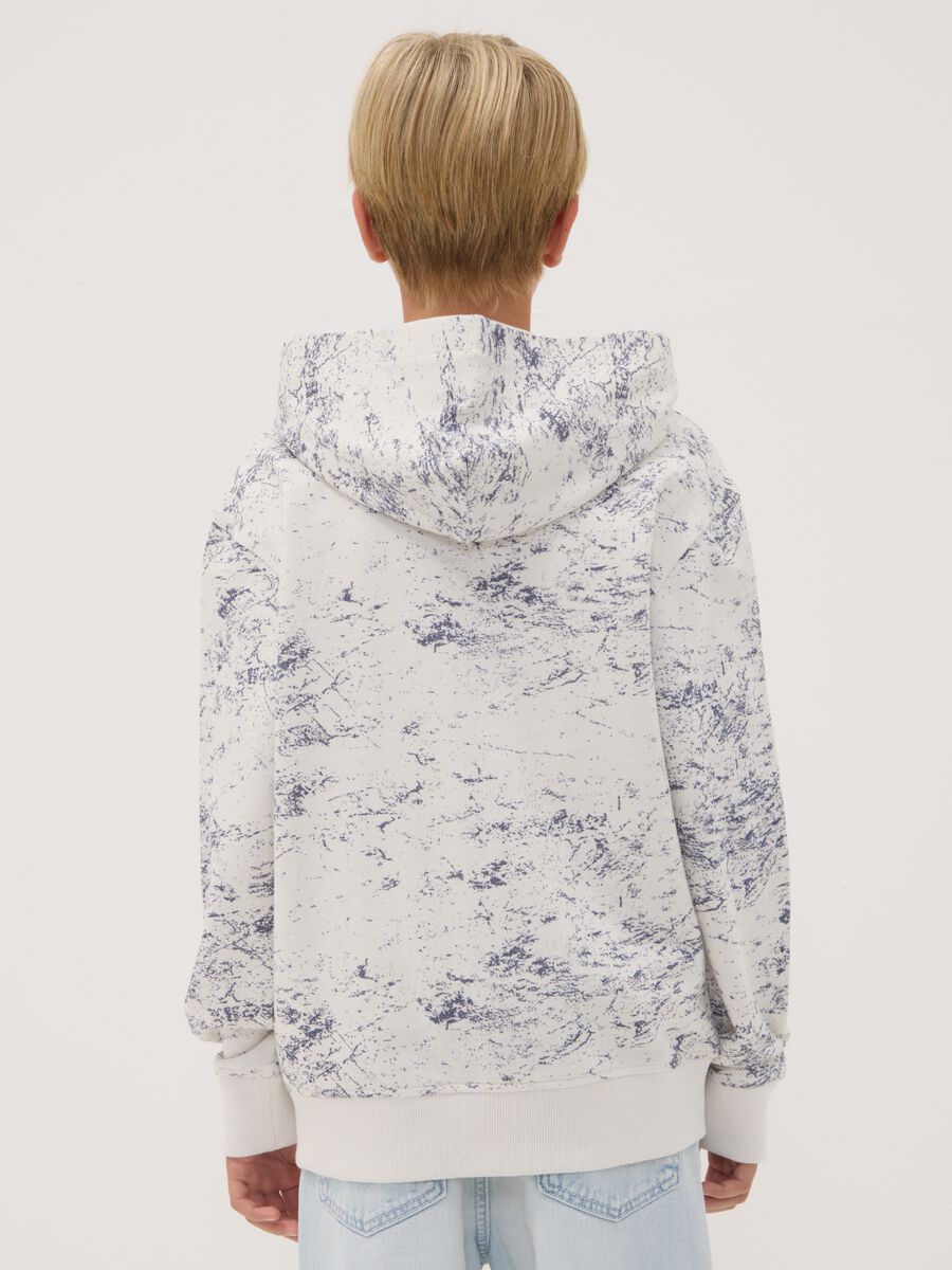 White cotton-blend hoodie sweatshirt with crew neck, oversized fit_2