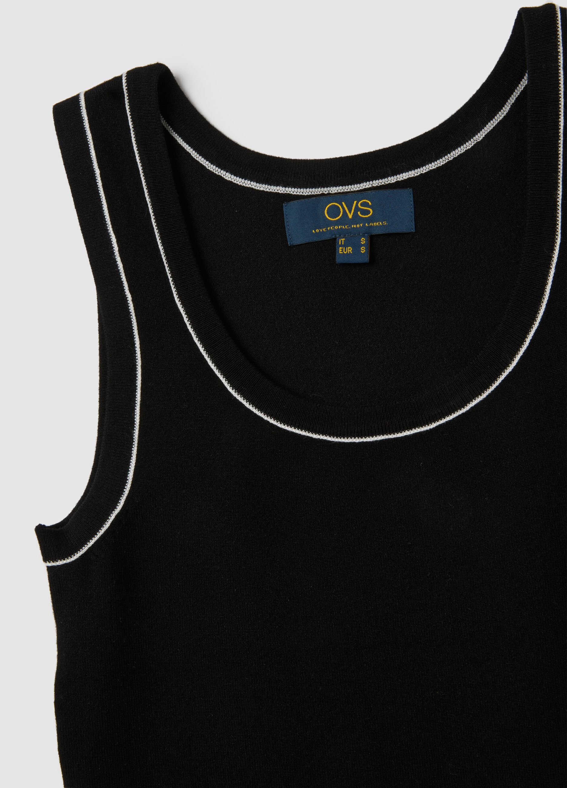 Women's Black Viscose Blend Top Regular Fit