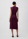 Red stretch-cotton midi dress with side slit_2