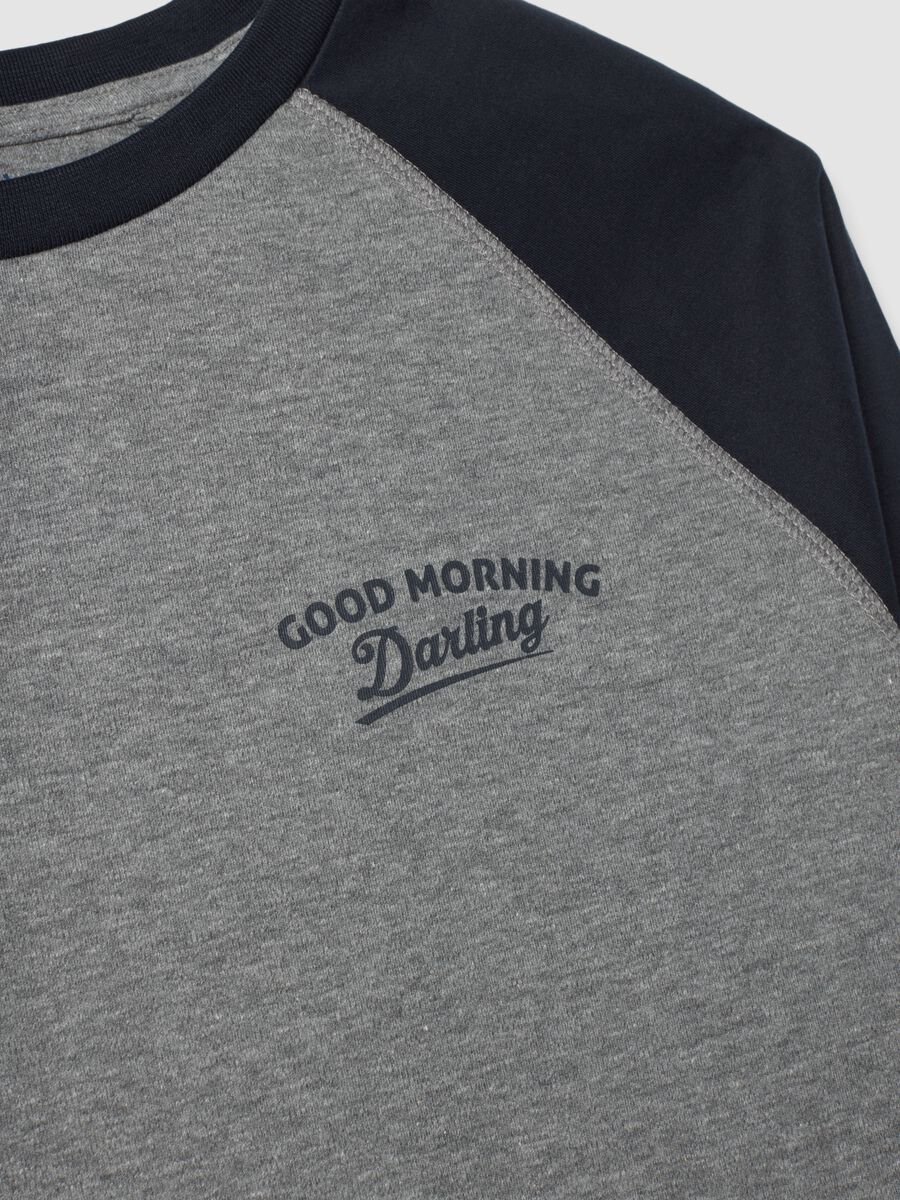 Grey pure organic cotton crew-neck pyjamas_1