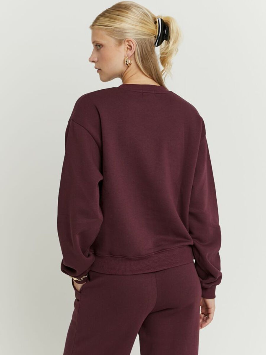 Red regular fit cotton blend sweatshirt_1